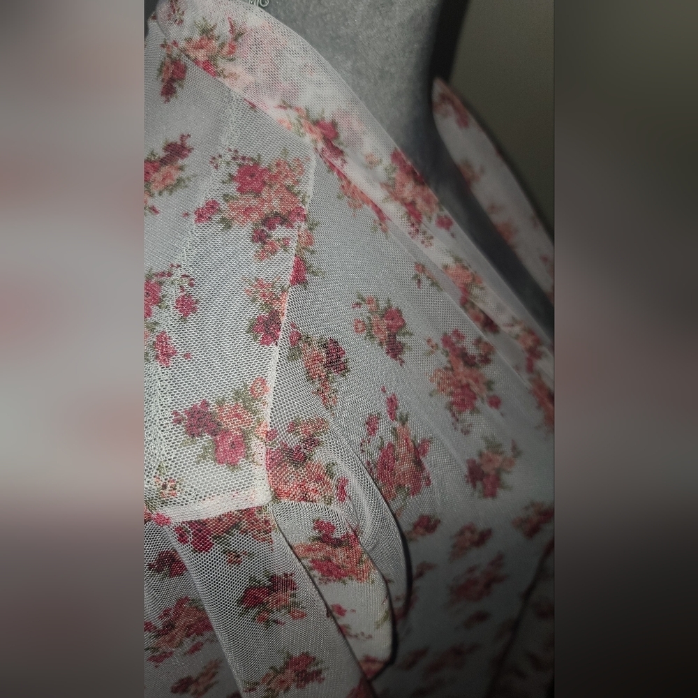PLUS, Kimono Cover Up FEMININE Vintage look. NEW. LONG.  3XL shabby chic - Picture 4 of 8
